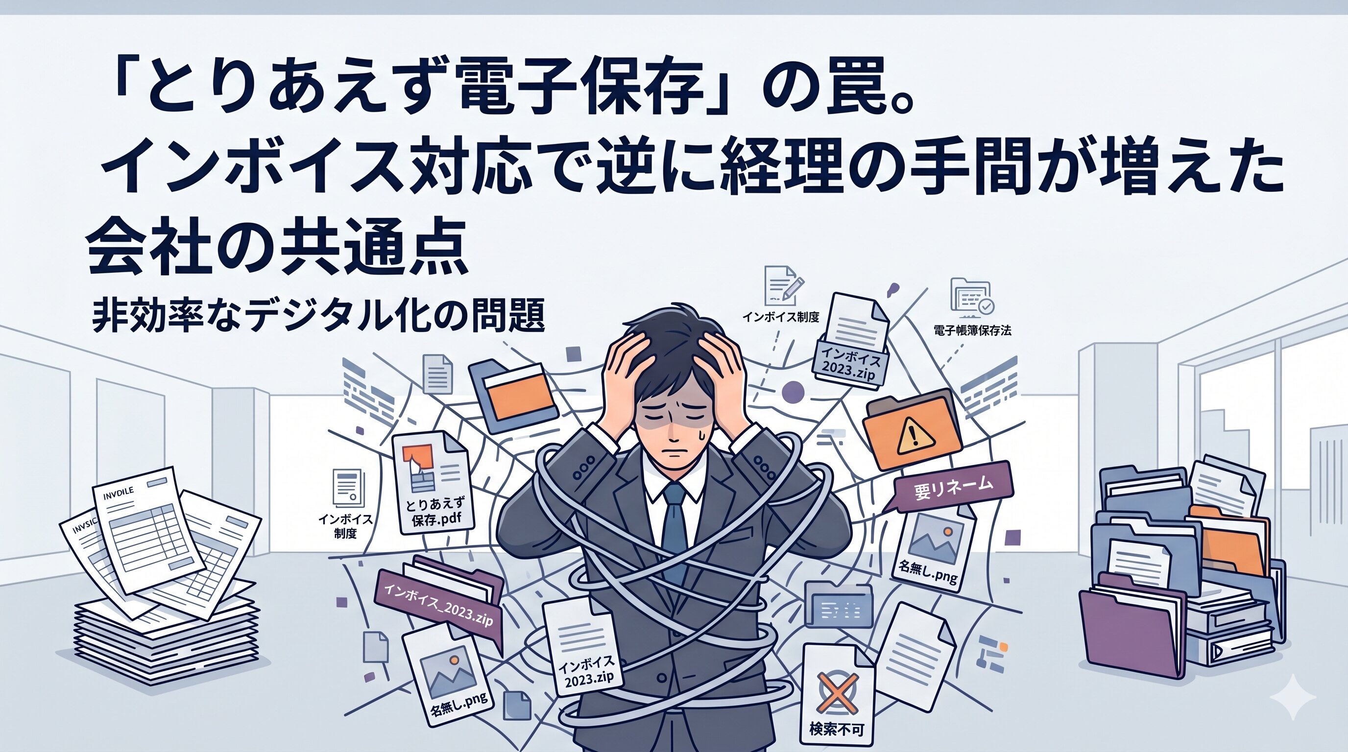 「とりあえず電子保存」の罠。インボイス対応で逆に経理の手間が増えた会社の共通点