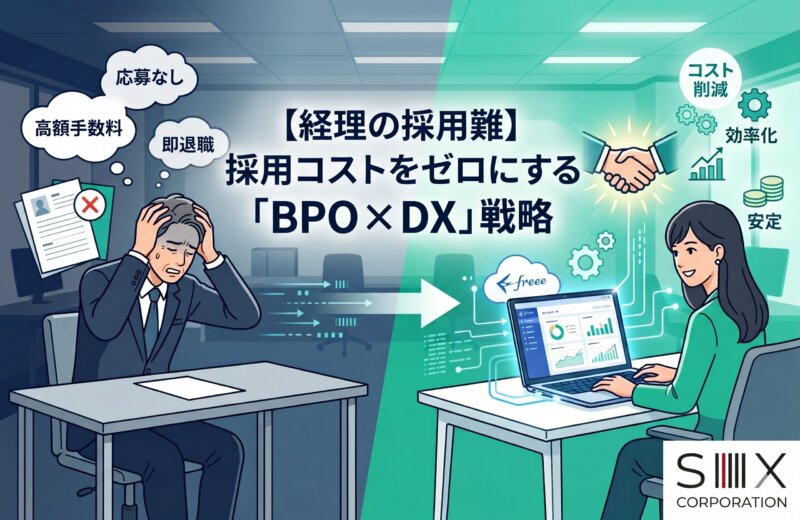 【経理の採用難】優秀な人材が見つからない理由と、採用コストをゼロにする「BPO×DX」戦略