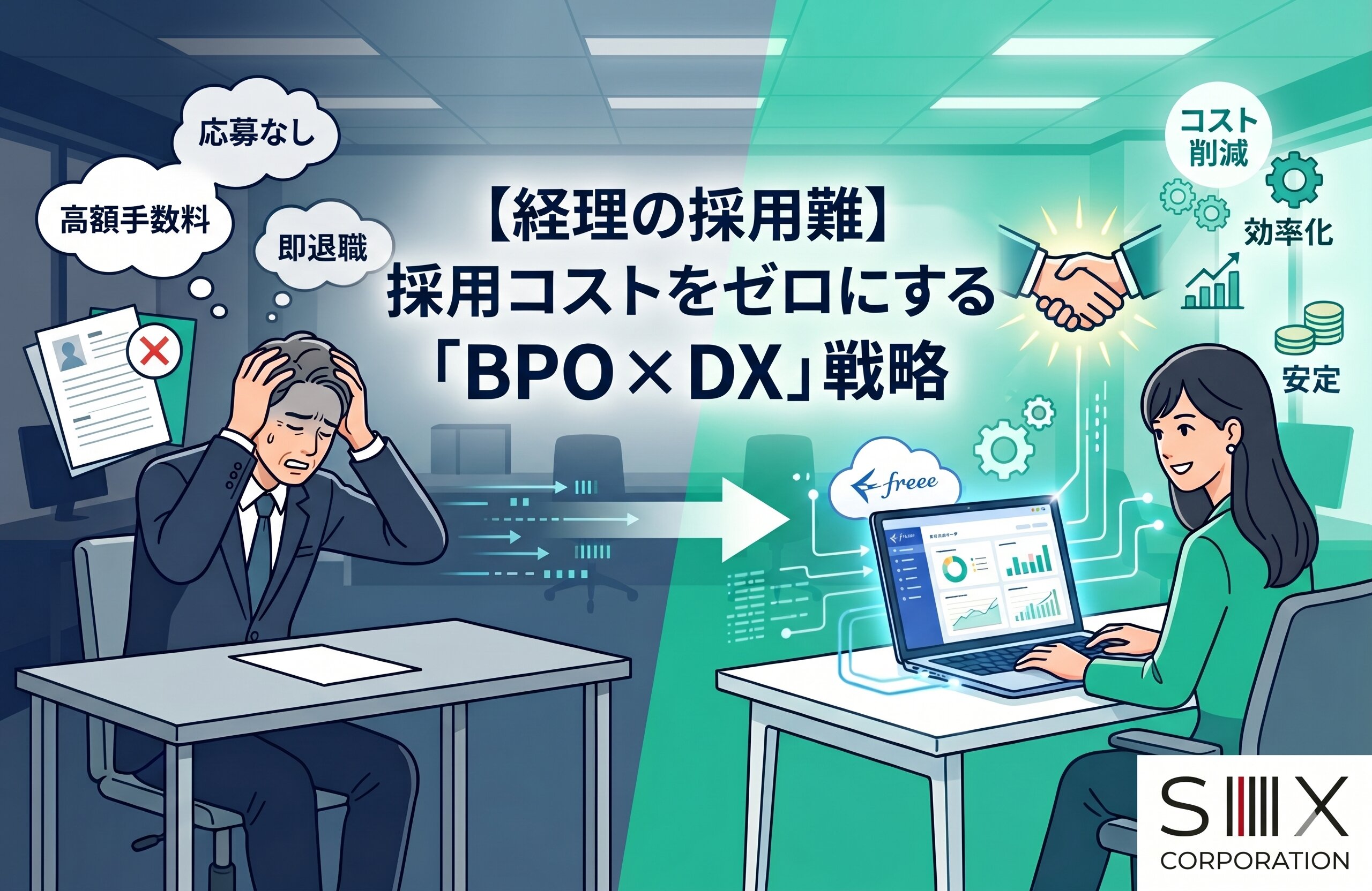 【経理の採用難】優秀な人材が見つからない理由と、採用コストをゼロにする「BPO×DX」戦略
